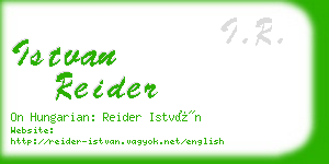 istvan reider business card